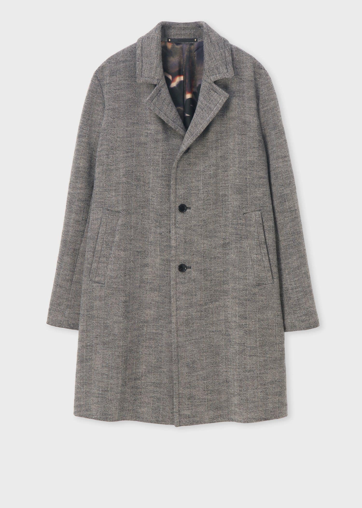 【美品】ポールスミス　黒　マルチカラー　フード付き　モッズコート　メンズ　L 美品】ポールスミス 黒 マルチカラー フード付き モッズコート