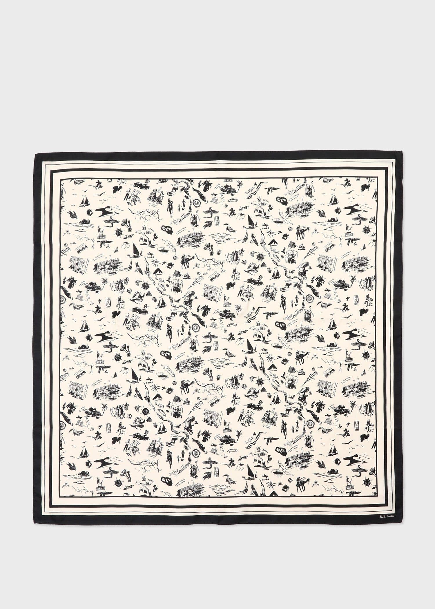 "Travel Stories"<br>シルクスカーフ