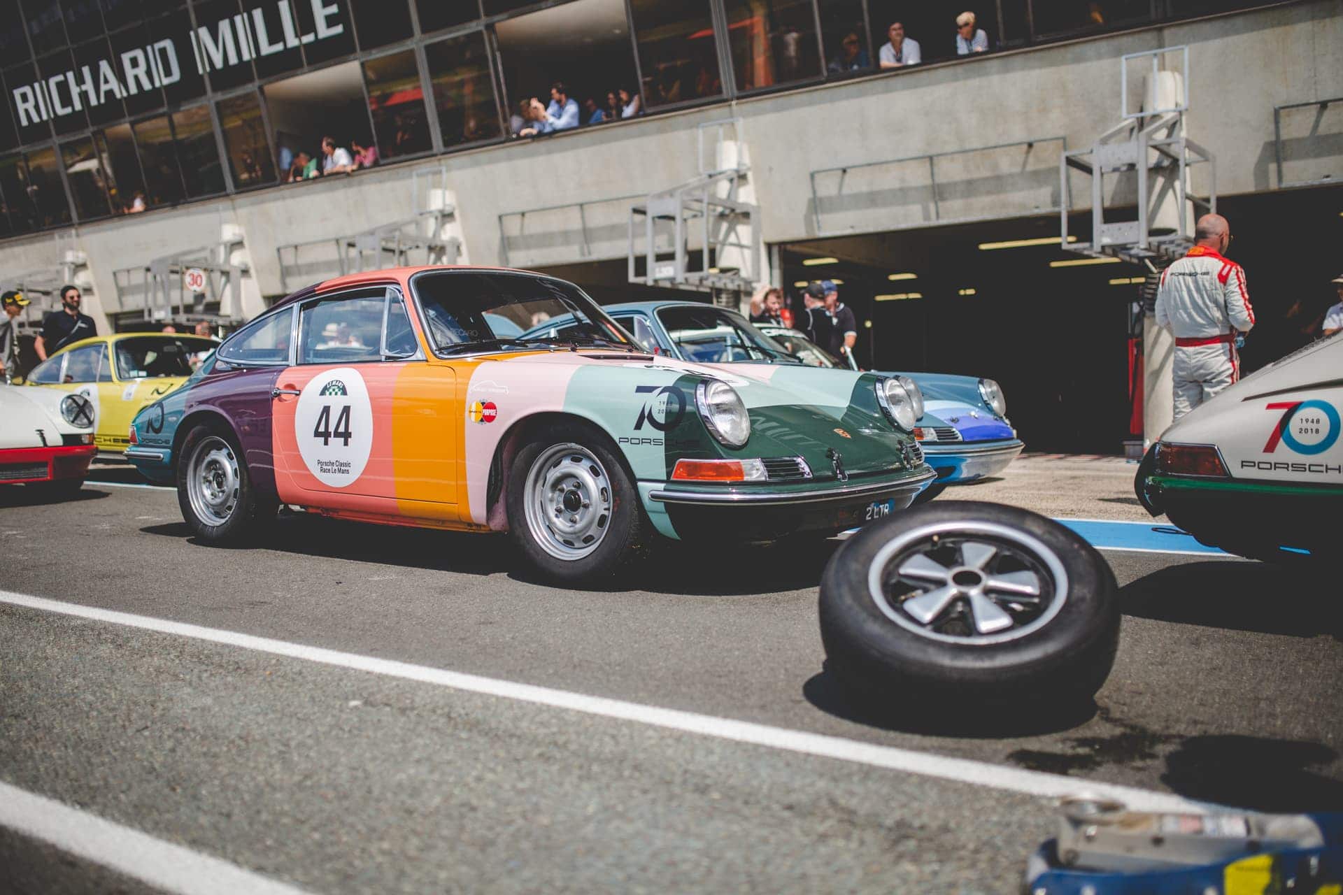 Artist Stripe Porsche Races at Le Mans Classic