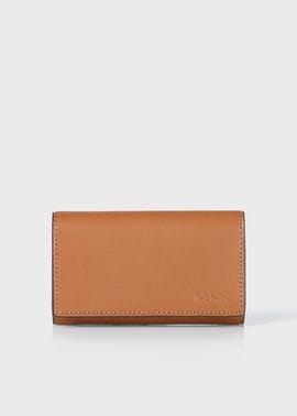 ポールスミス　キーケース(ベジタンストライプトリム キーケース　ダークブラウン) Paul Smith ポールスミス キーケース 4連 メンズ ベジタン