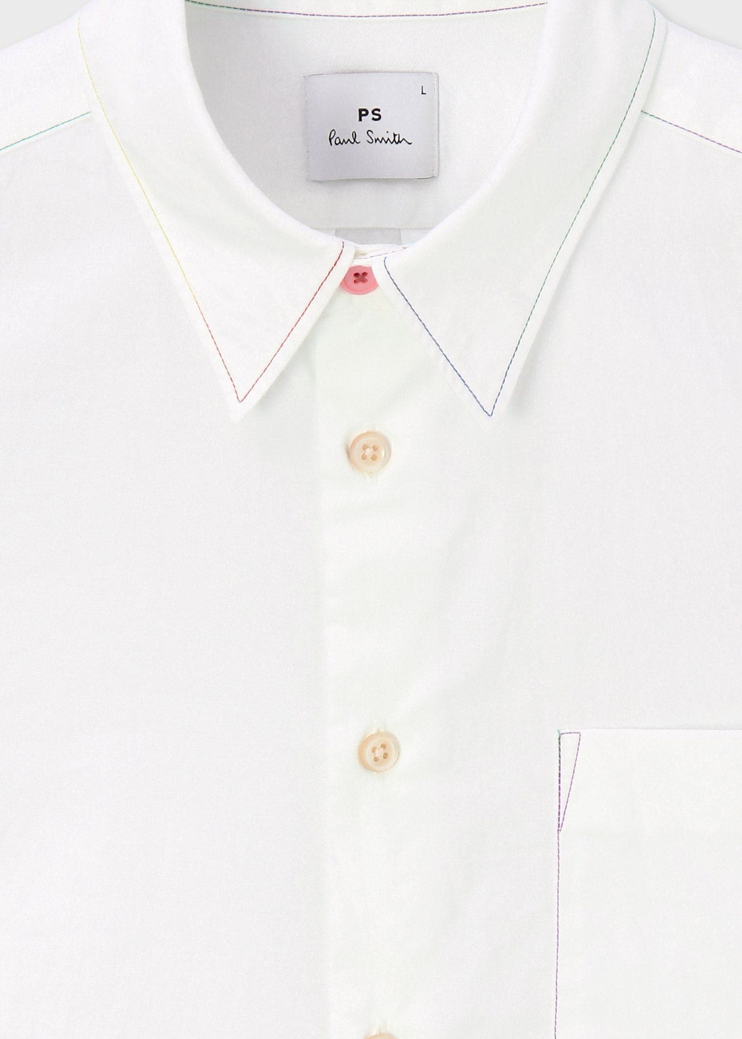 レインボーステッチ カジュアルシャツ（ホワイト） ｜ポール・スミス
