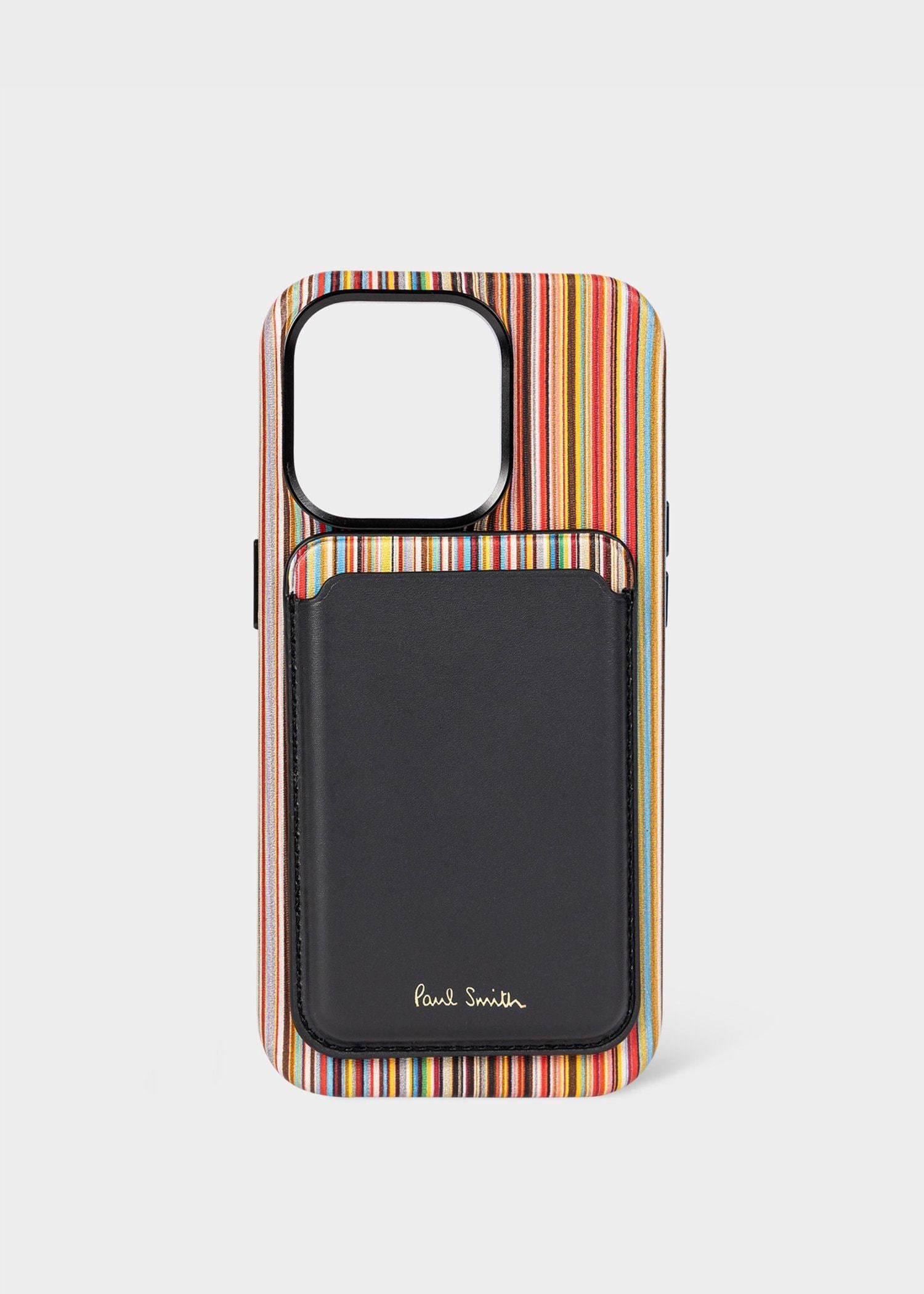 "Signature Stripe" MagSafe iPhone ブラックカードケース