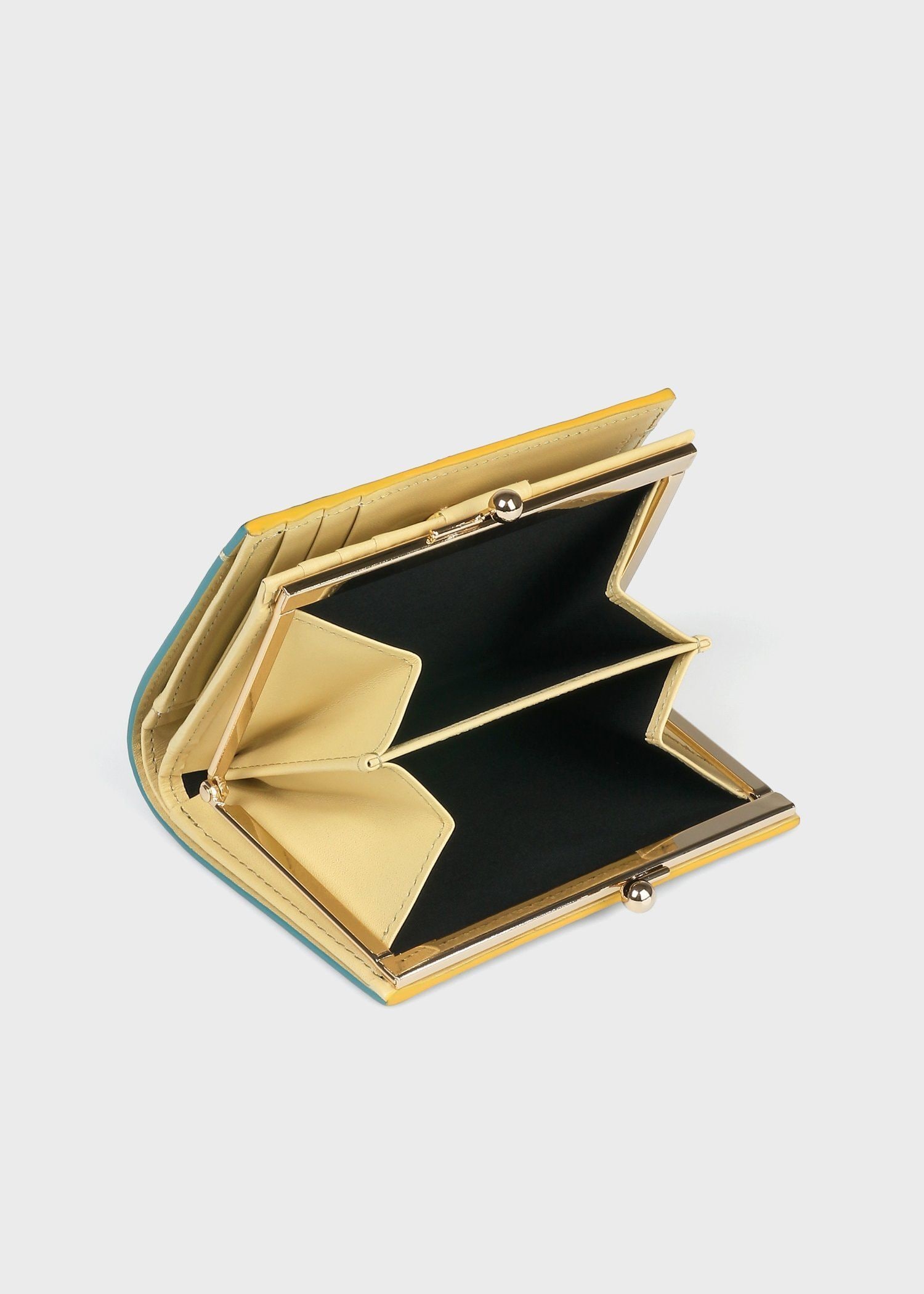 カラードエッジ がま口2つ折り財布