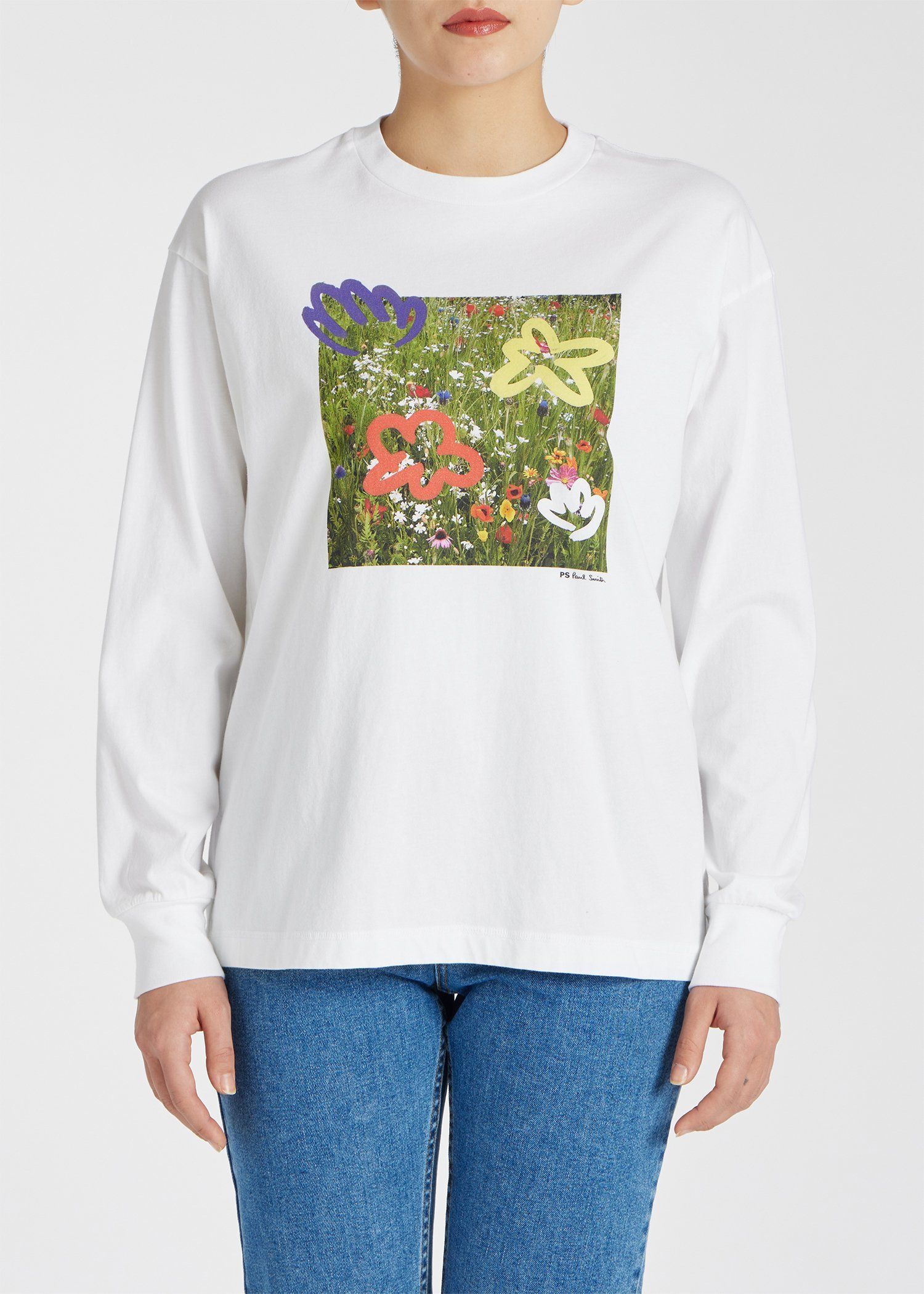 ウィメンズ "Wild flowers" 長袖Tシャツ