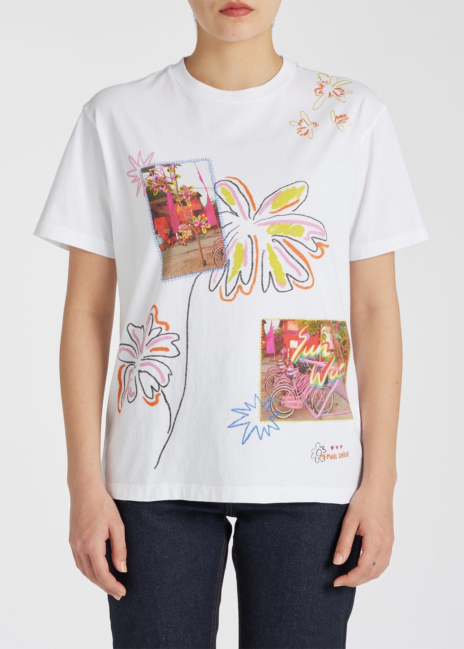 ウィメンズ "Flower Doodle" 半袖Tシャツ