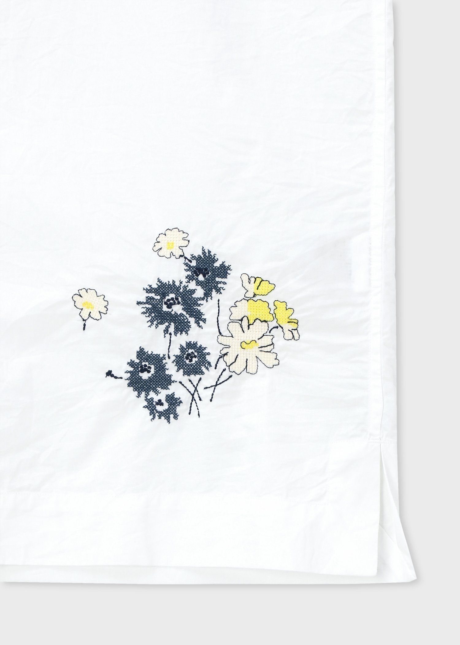 "Floral embroidery" オープンカラーシャツ