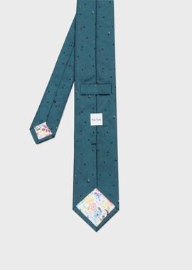 ランダムロゴ＆ドット タイ（ブルーグリーン） ｜ポール・スミス