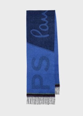 PS Paul Smith ビッグロゴ マフラー（ブルー） ｜ポール・スミス