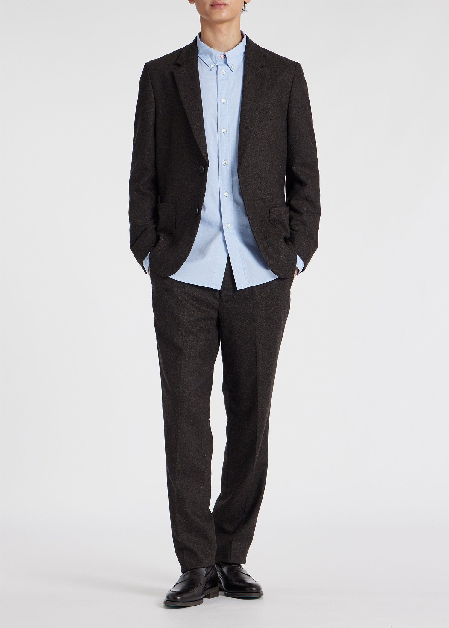 メランジウール テーパード トラウザーズ