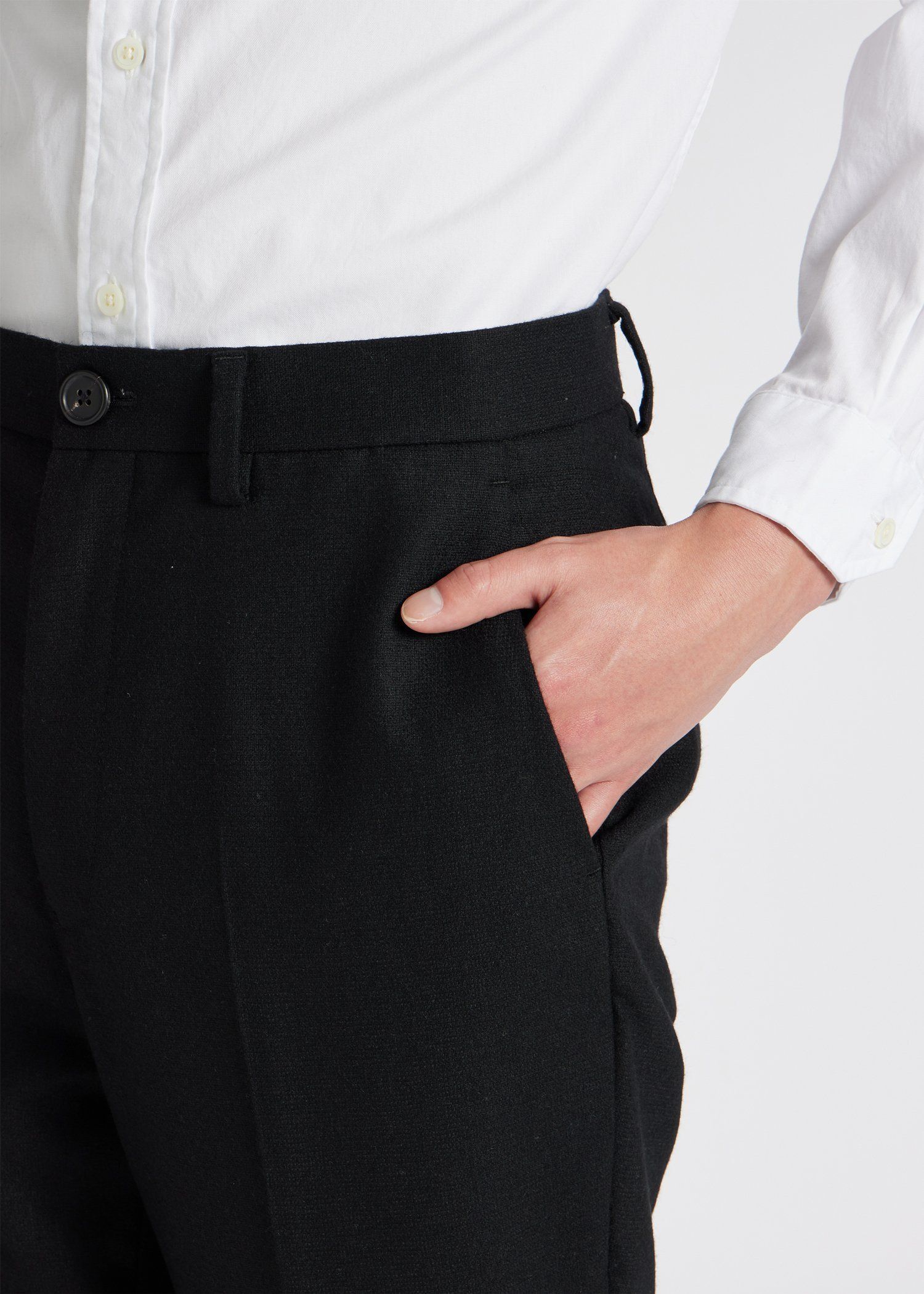 メランジウール テーパード トラウザーズ