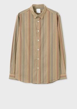 Signature Stripe オーバーダイ シャツ