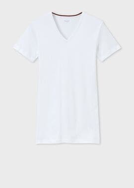 ピマフライス Vネック アンダーTシャツ（ホワイト） ｜ポール
