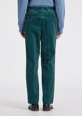 コットンコーデュロイ ワイド トラウザーズ（ターコイズ