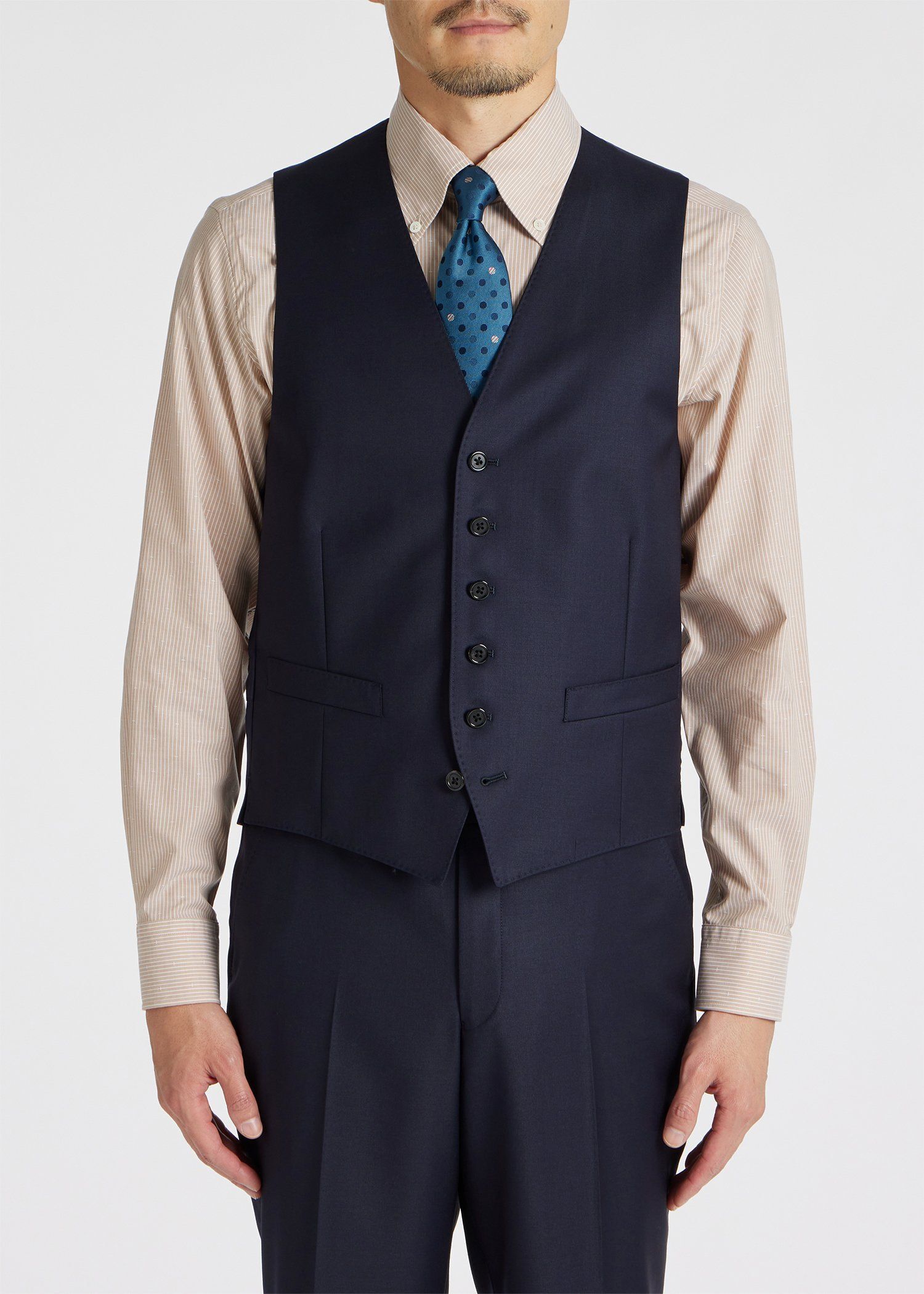 美品 Paul Smith 3点セット スーツ ジャケット ベスト ネイビー