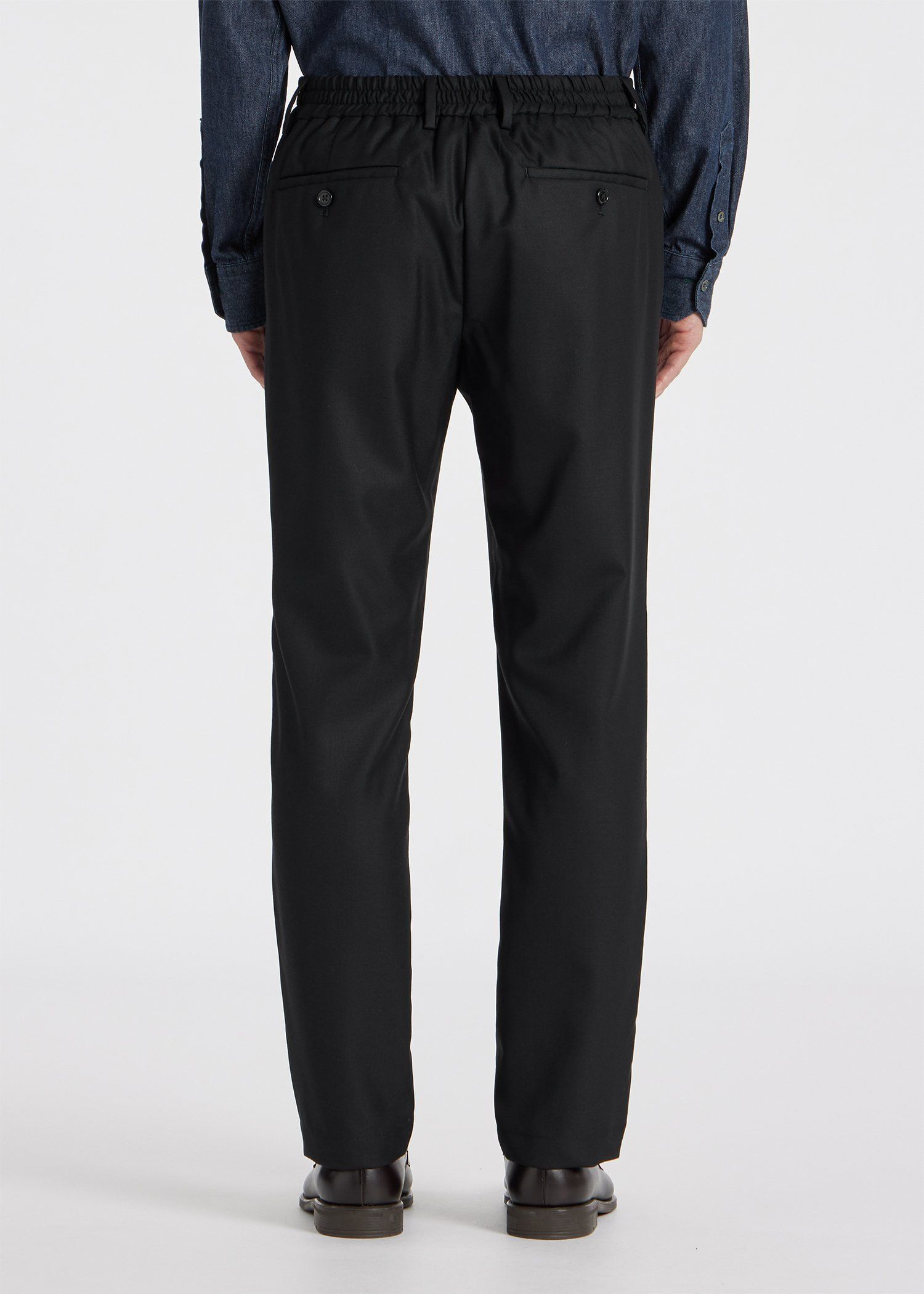 ソリッド ウールストレッチ テーパード トラウザーズ 'A Suit To