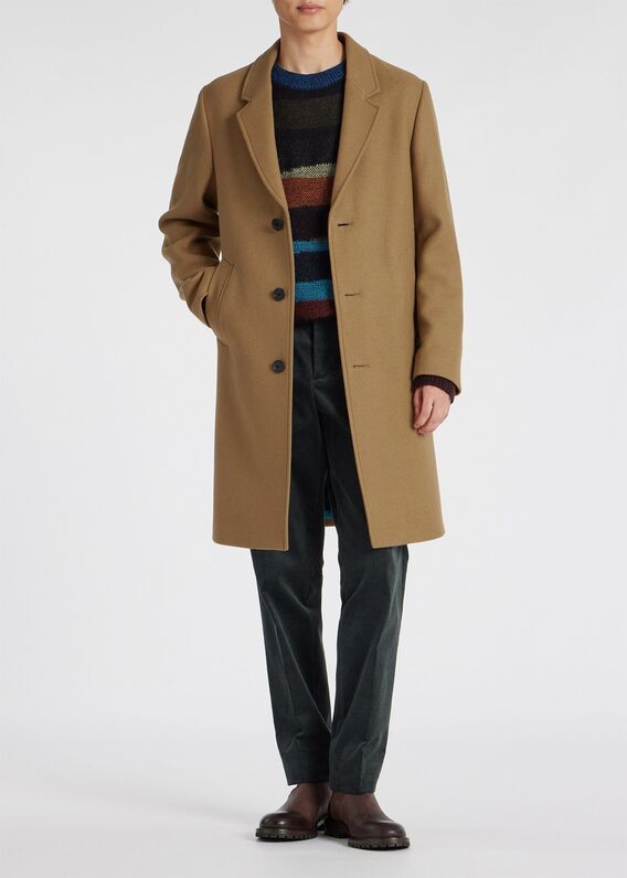 Paul Smith】（XL）日本製 いとおしい ピーコート ウール 無地 メタルボタン
