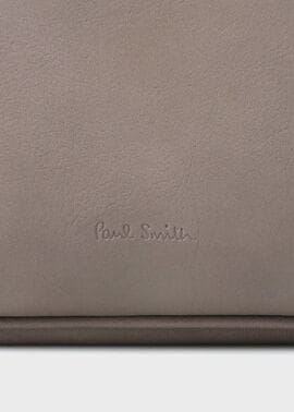 ストライプカラードエッジ トートバッグ(グレイッシュベージュ ストライプカラードエッジ トートバッグ(グレイッシュベージュ