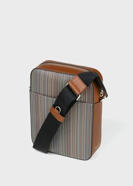 【新品タグ付き】Paul Smith 総花柄 キャンバスレザーショルダーバッグ コーテッドキャンバス ショルダーバッグ（マルチ） ｜ポール・スミス