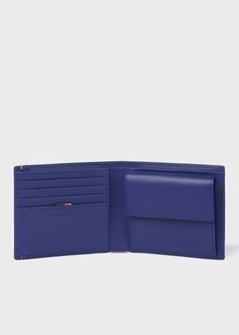 OUTLET SALE- 訳あり品など大放出 ハイライトステッチ 2つ折り財布（ブルー） ｜ポール・スミス 小物