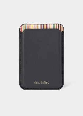 "Signature Stripe" MagSafe iPhone ブラックカードケース