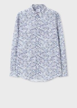 "Textured Floral" プリントシャツ