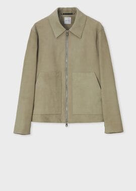 ヌバックレザー ジップアップブルゾン