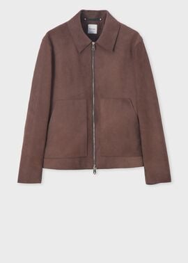 ヌバックレザー ジップアップブルゾン