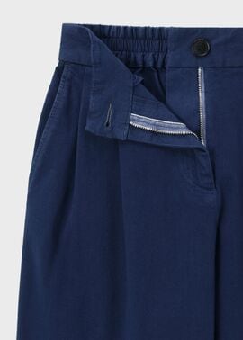 ウィメンズ ワイド チノパンツ（ネイビー） ｜ポール・スミス