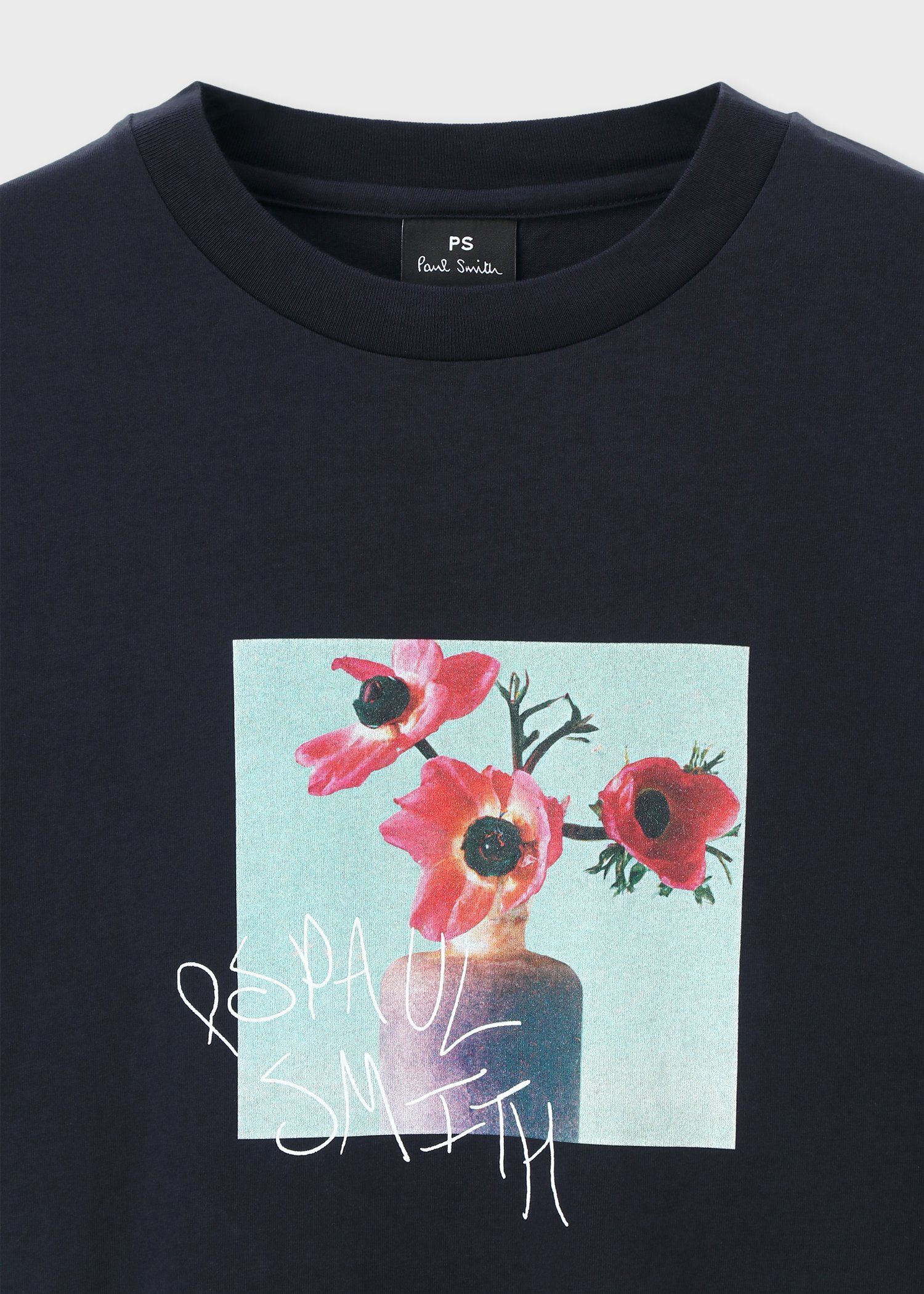 ウィメンズ アート フラワー 長袖Tシャツ（ネイビー） ｜ポール