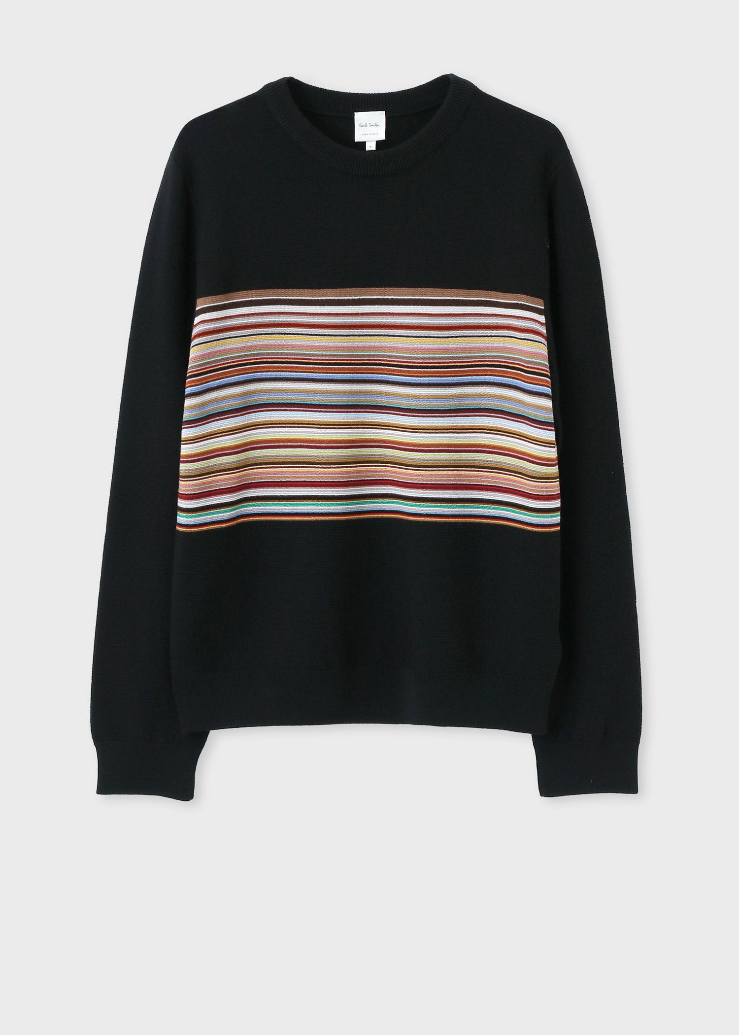 "Signature Stripe" クルーネックニット