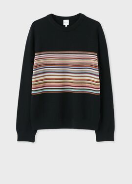 "Signature Stripe" クルーネックニット