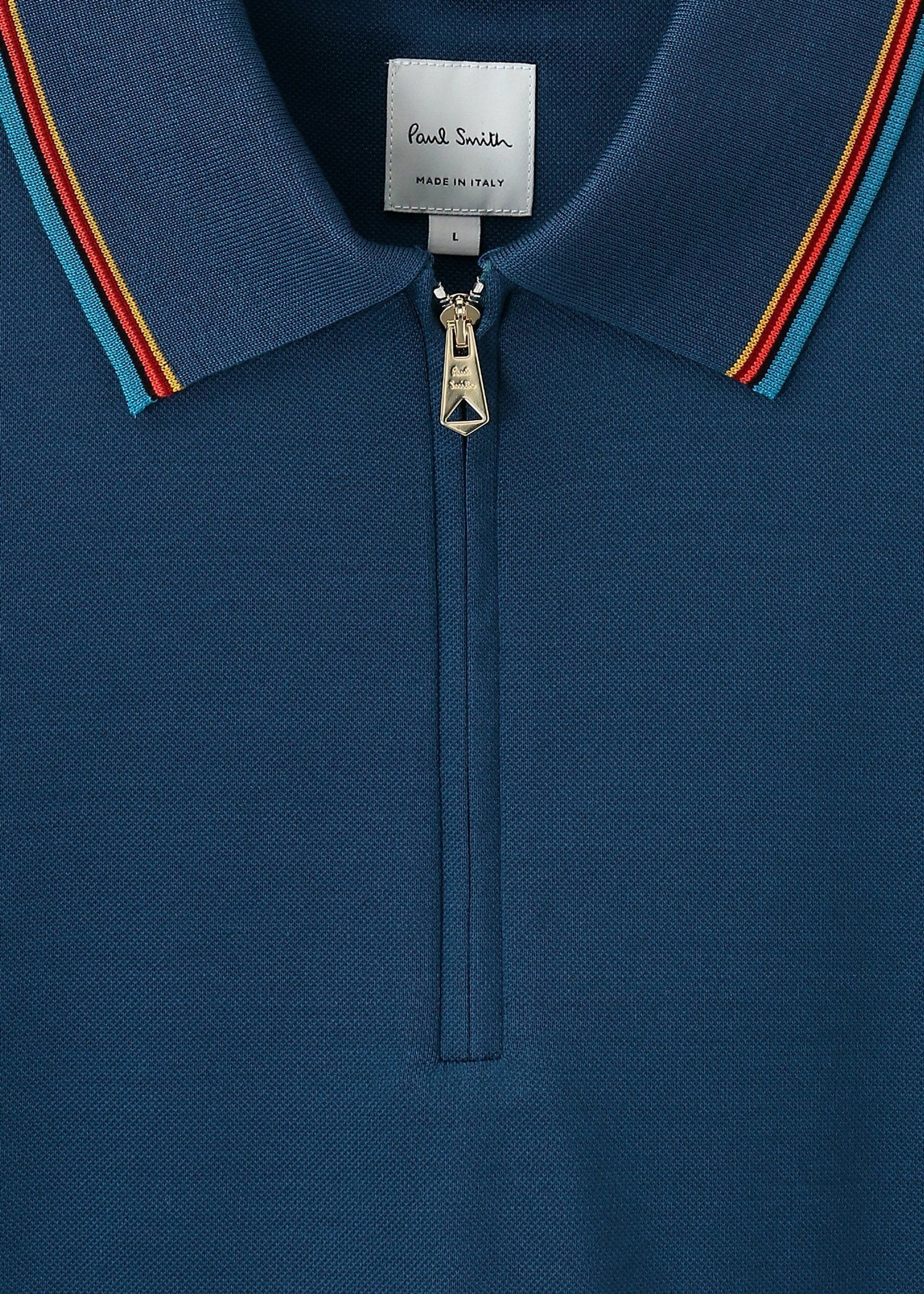 "Signature Stripe" ジップアップ ポロシャツ