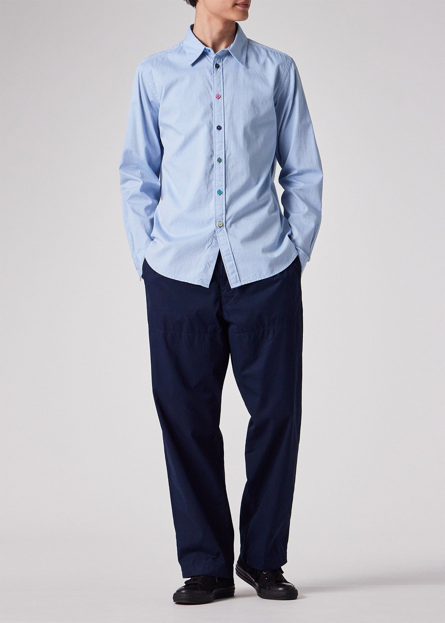 マルチカラーボタン カジュアルシャツ