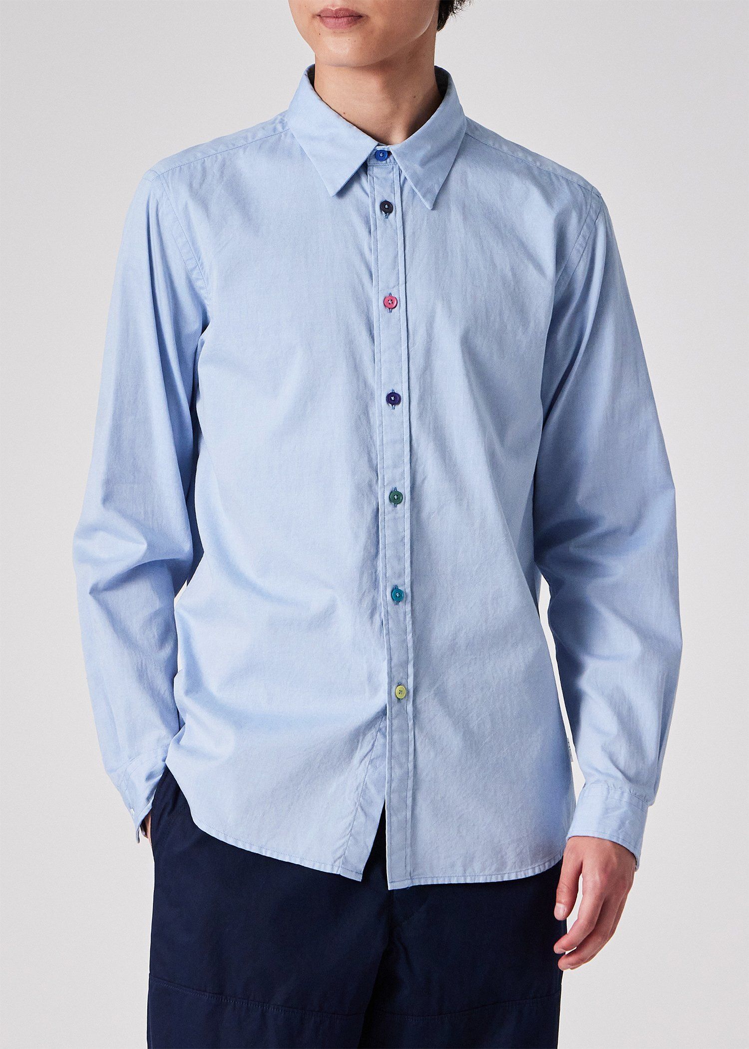 マルチカラーボタン カジュアルシャツ