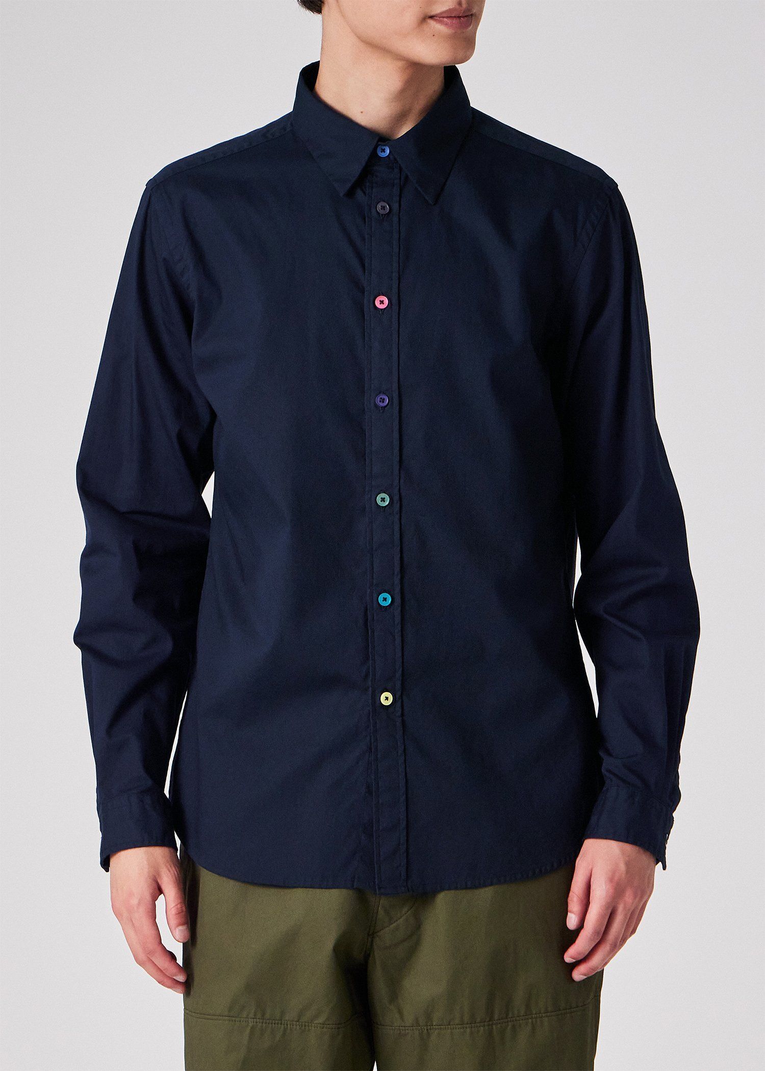 マルチカラーボタン カジュアルシャツ