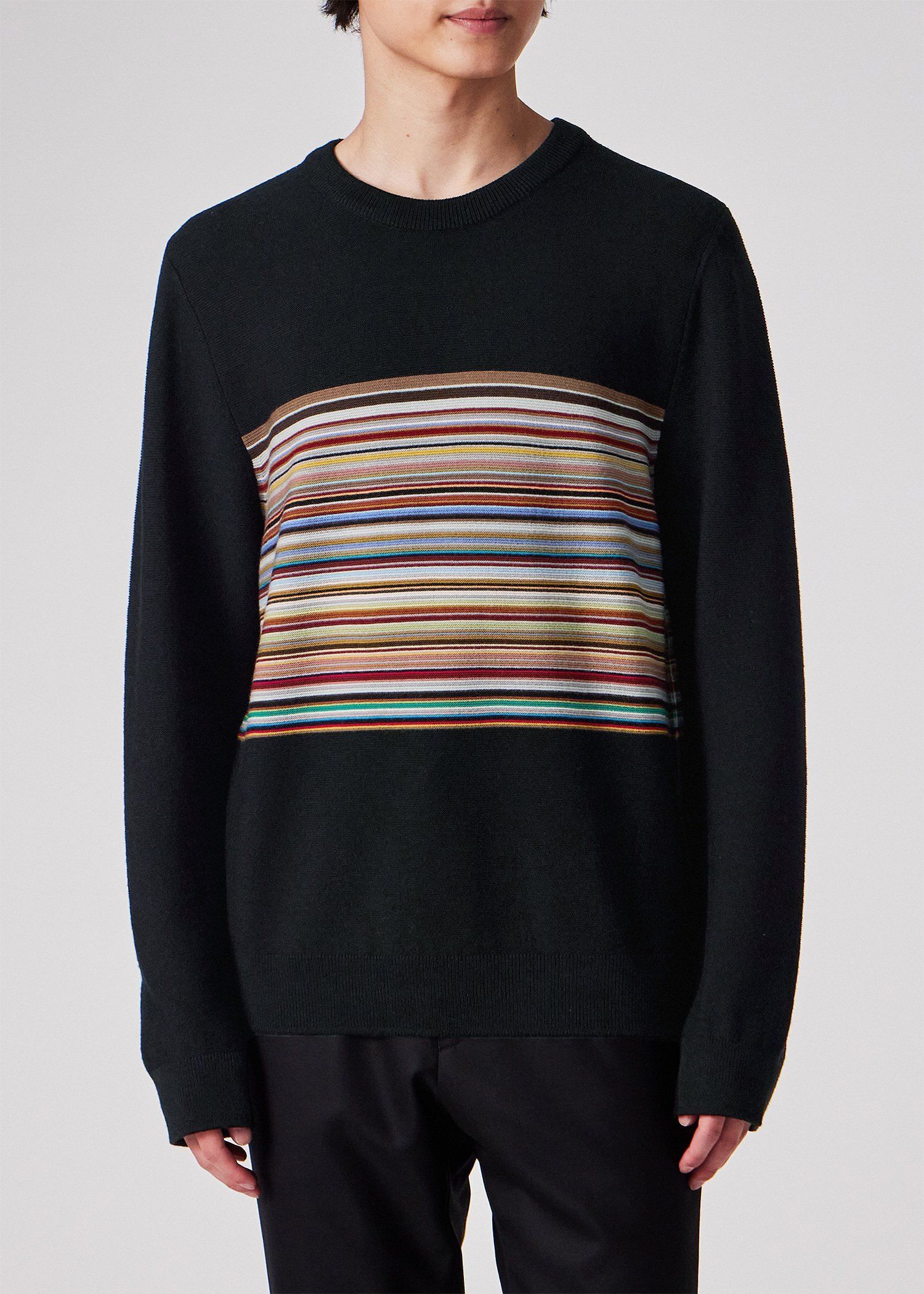 "Signature Stripe" クルーネックニット