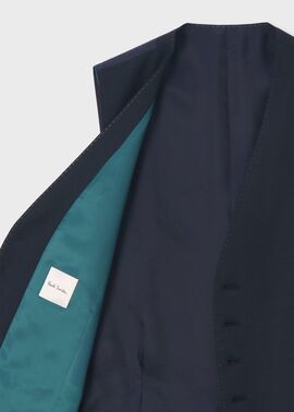 平*孝様 ポール・スミス　ネイビーベスト　ジレ　麻100% ジオメトリックパターン 6Bベスト（ネイビー） ｜ポール・スミス