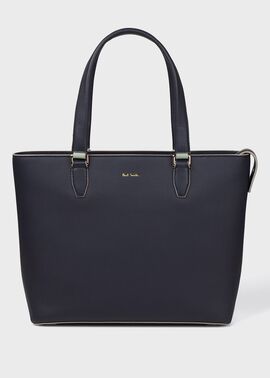 カラーブロックレザー トートバッグ