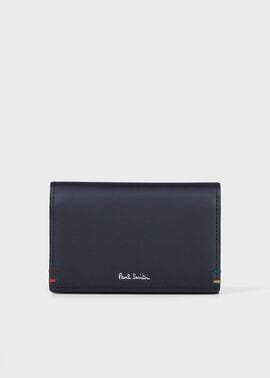 ハイライトステッチ 名刺入れ（ネイビー） ｜ポール・スミス