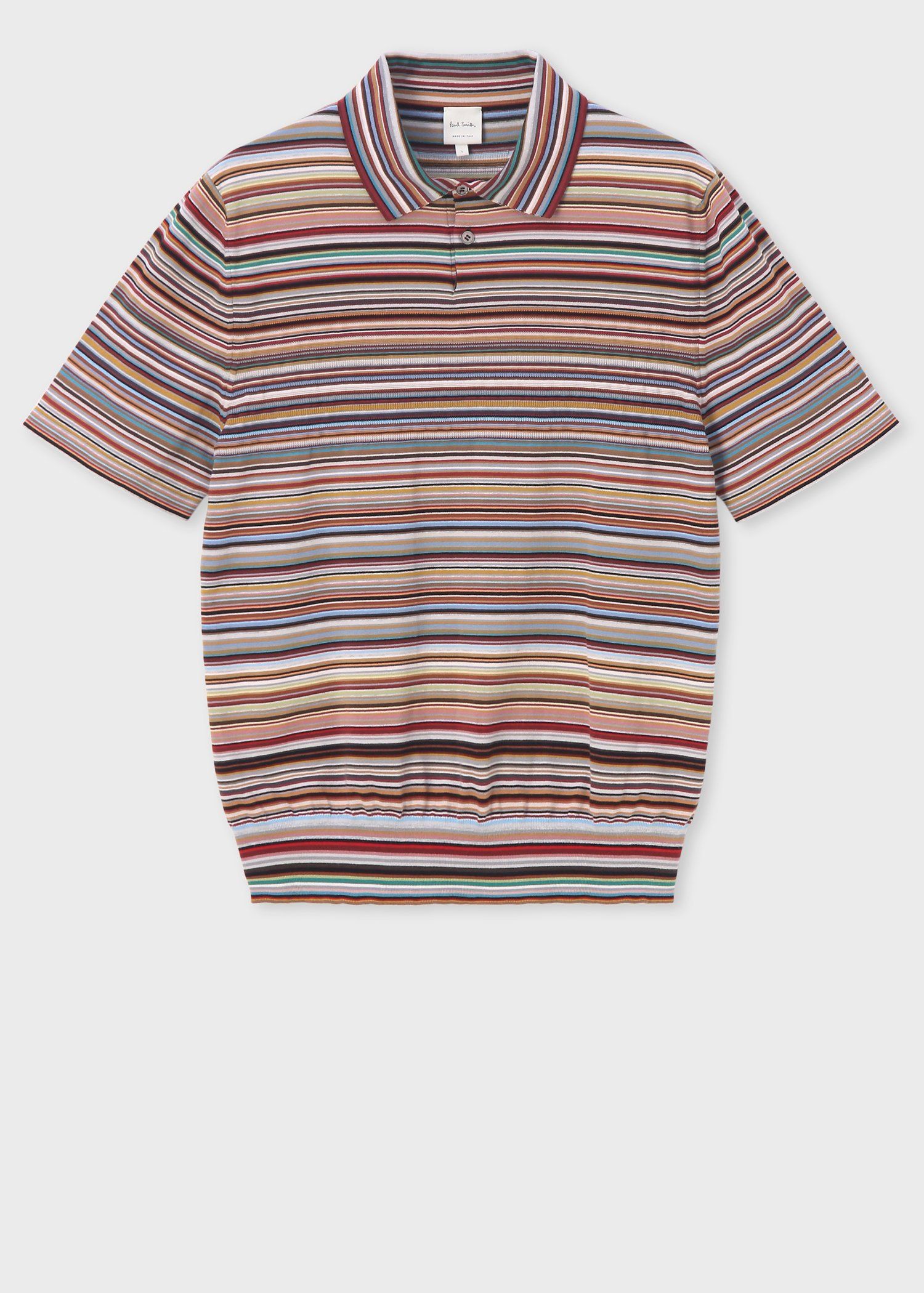 "Signature Stripe" ニット ポロシャツ