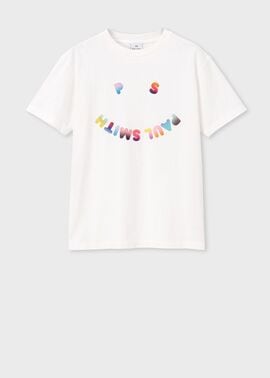 ウィメンズ "Happy" グラデーション ポップ 半袖Tシャツ