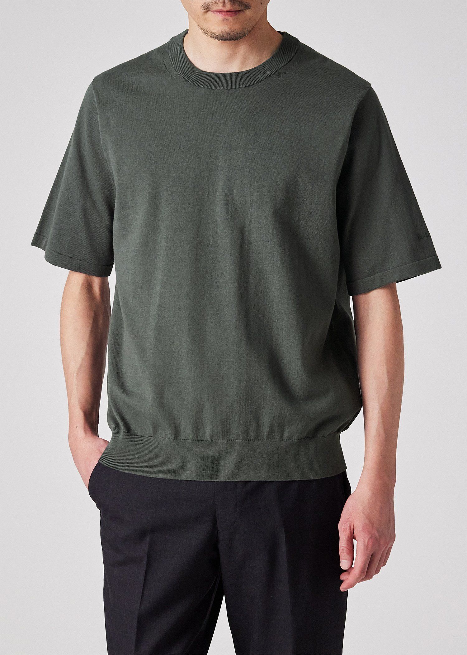 オーガニックコットン クルーネックニット