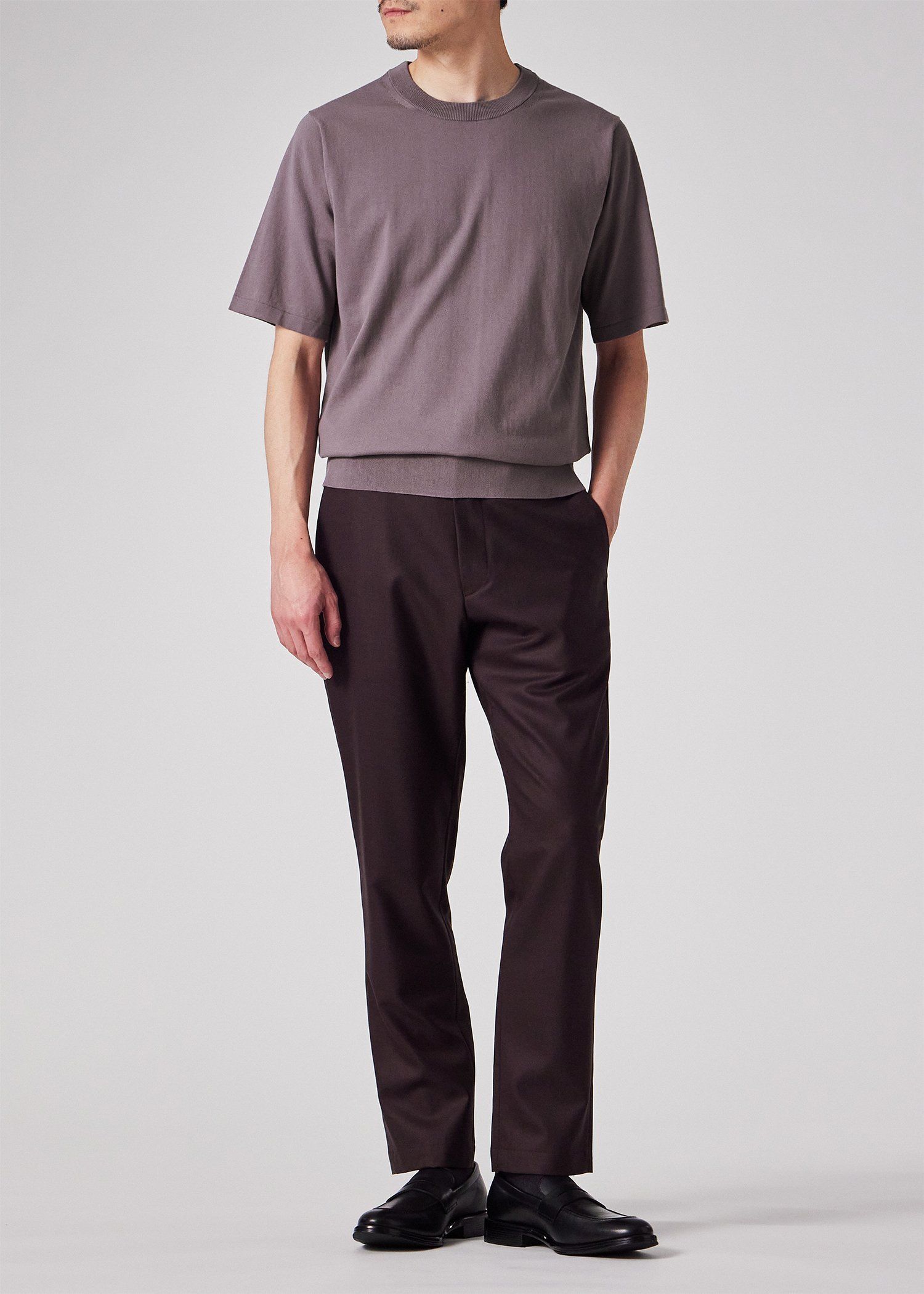 オーガニックコットン クルーネックニット