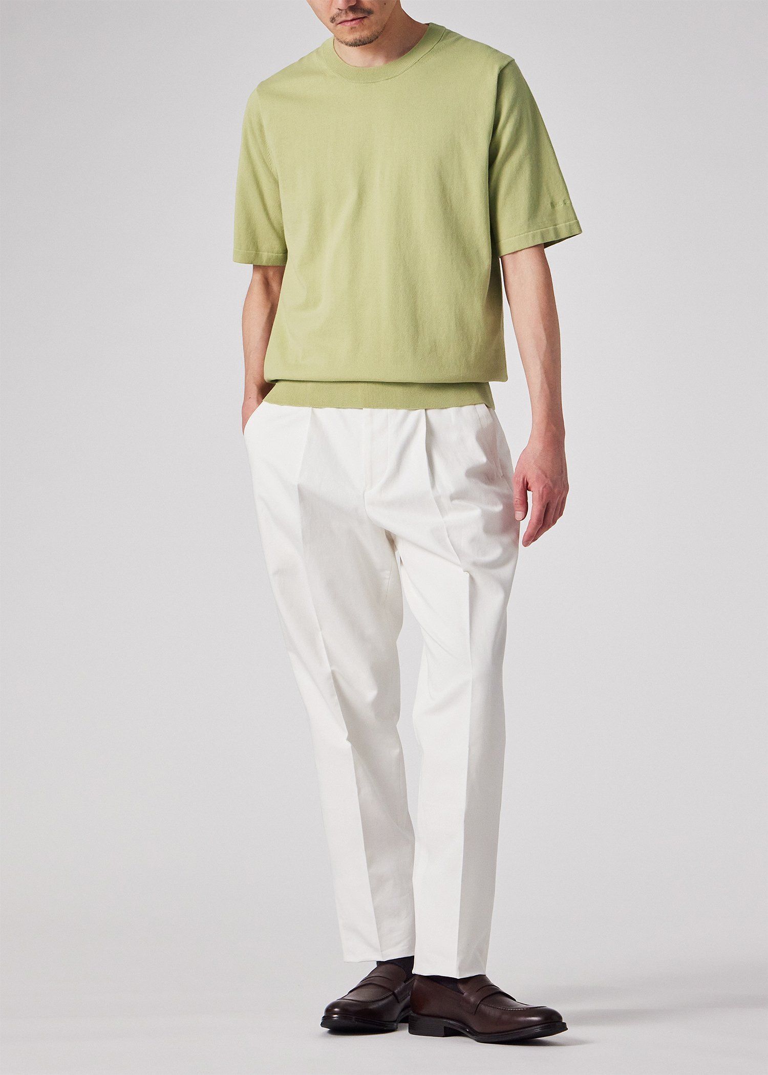 オーガニックコットン クルーネックニット