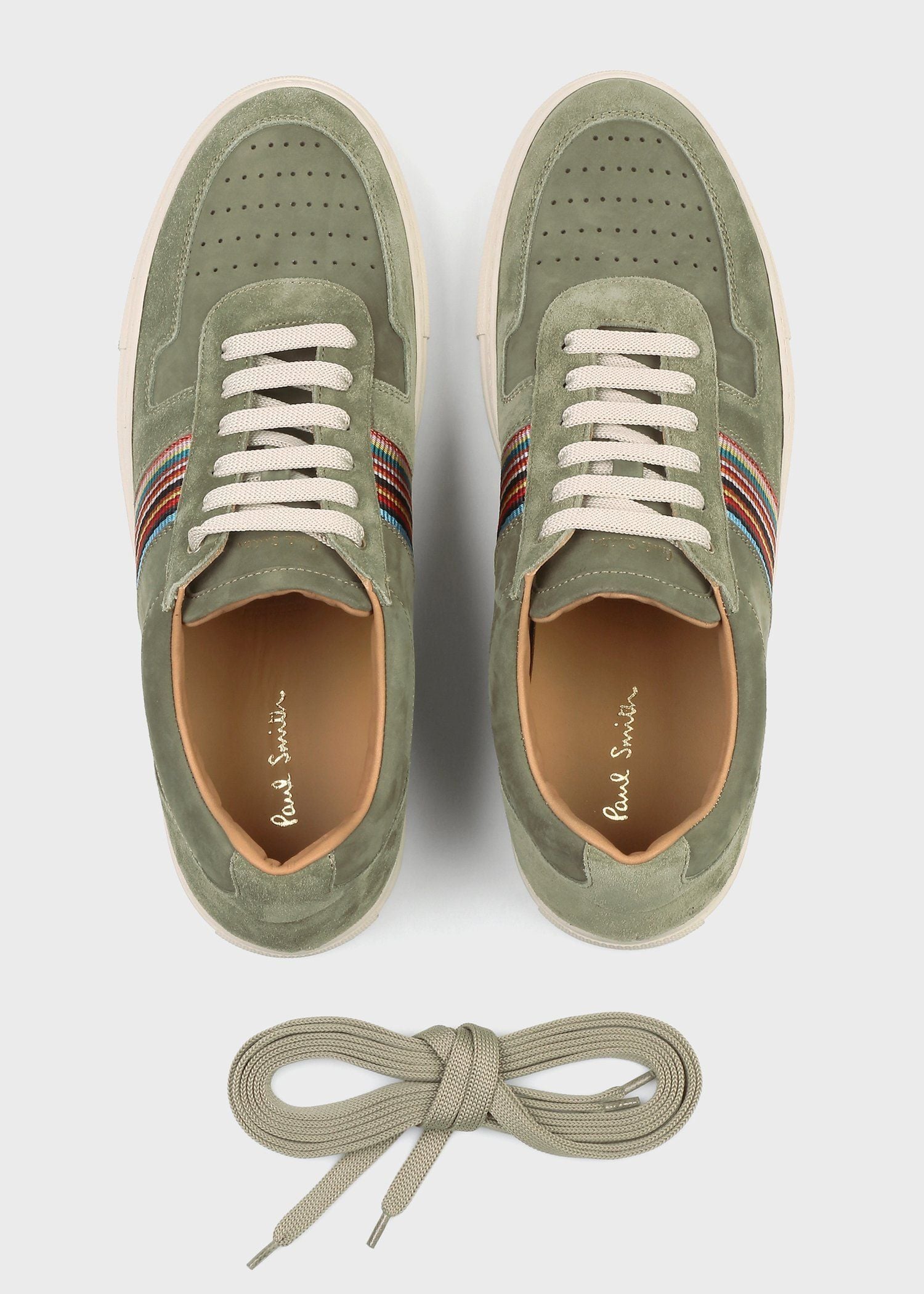 "Signature Stripe" レザー スニーカー