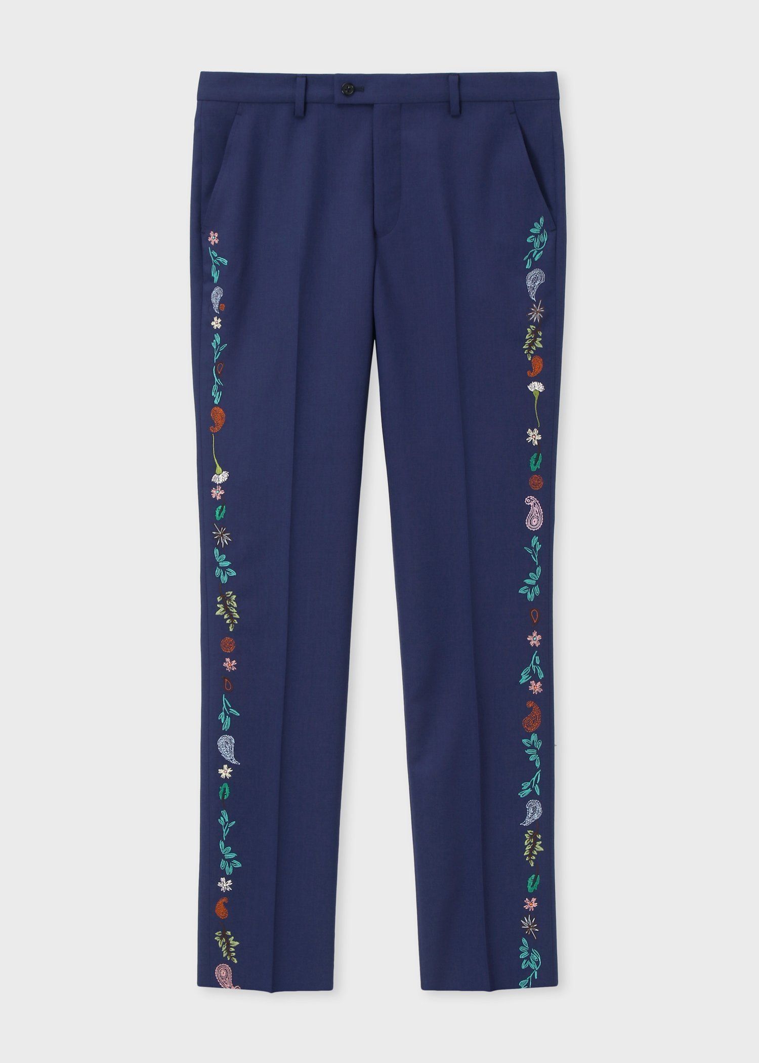 『Paul Smith』ポールスミス TROUSERS ウールブーツカットパンツ ウール千鳥柄 スラックスショートパンツ(100cm 紺): キッズ
