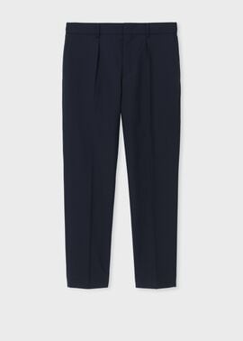 "Jersey look" ワンタック テーパード トラウザーズ