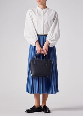 カラーブロックレザー ハンドバッグ（ネイビー） ｜ポール・スミス