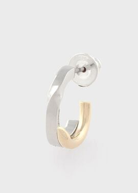 "Cropped Logo" コンビメタル ピアス