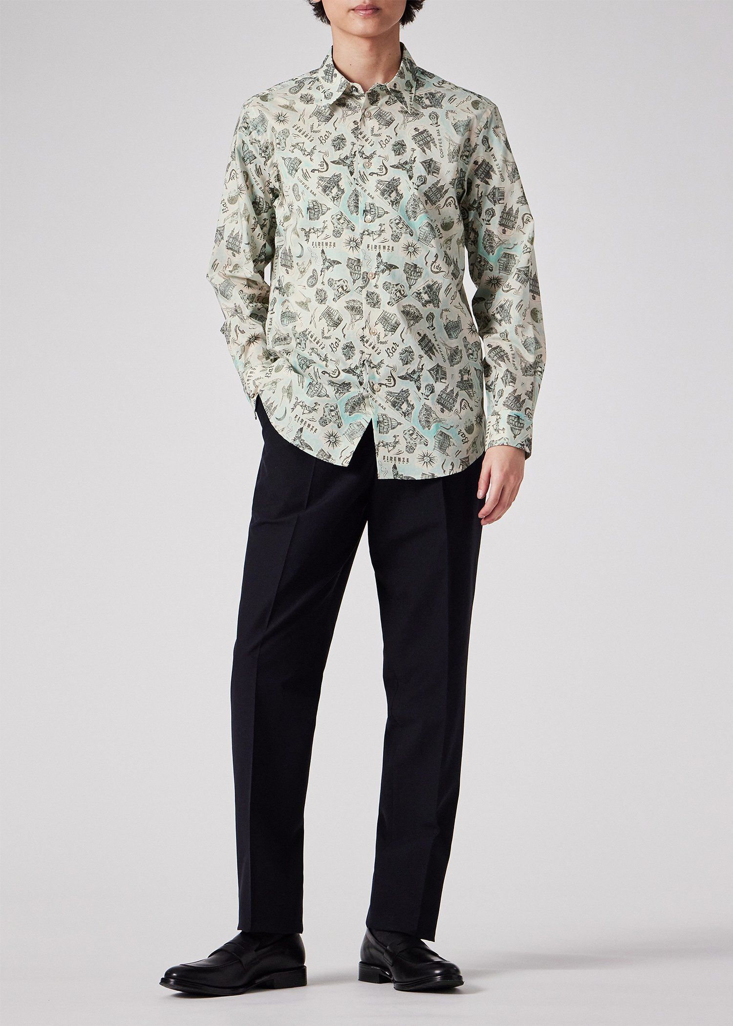 美品 Paul Smith ポールスミス コラージュプリント シャツ 40